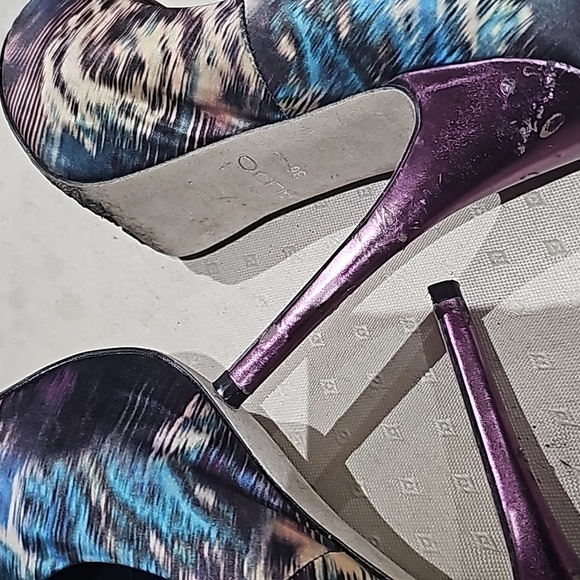 Aldo Satin Patterned Stilettos heels Green/ black size 36 - Picture 9 of 9